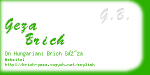 geza brich business card